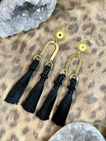 Evil Eye Tassel Earrings