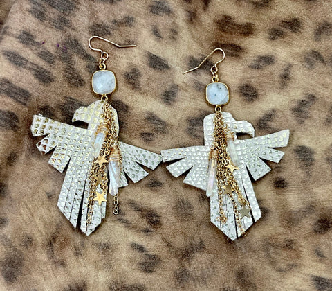 Thunderbird Storm Earrings-Gold