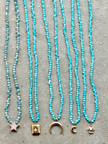 Turquoise Tiny Charm Necklace