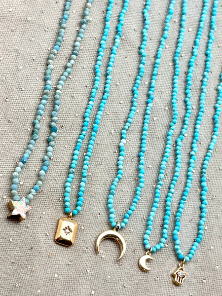 Turquoise Tiny Charm Necklace