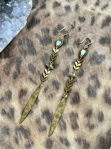 Labradorite Chevron Chimes Earrings