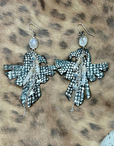 Thunderbird Storm Earrings-Silver