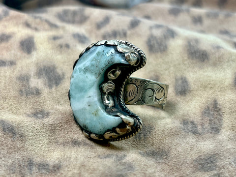 Antiqued Moon Ring