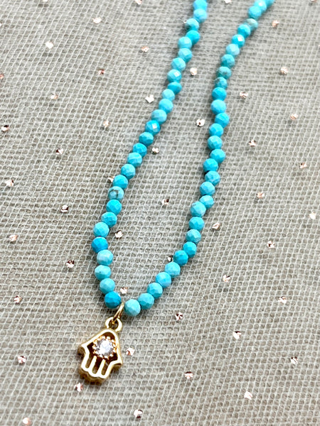 Turquoise Tiny Charm Necklace