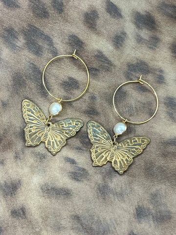 Brass Butterfly Eclipse- hoop