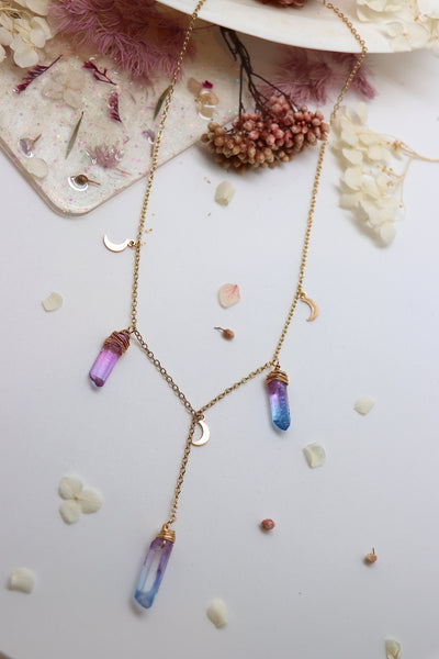 Celestial Rainbow Drops Necklace