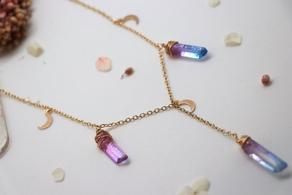 Celestial Rainbow Drops Necklace