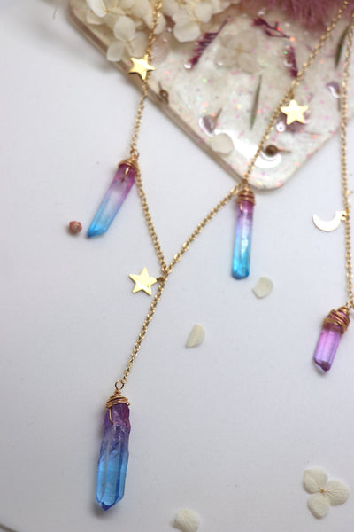 Celestial Rainbow Drops Necklace