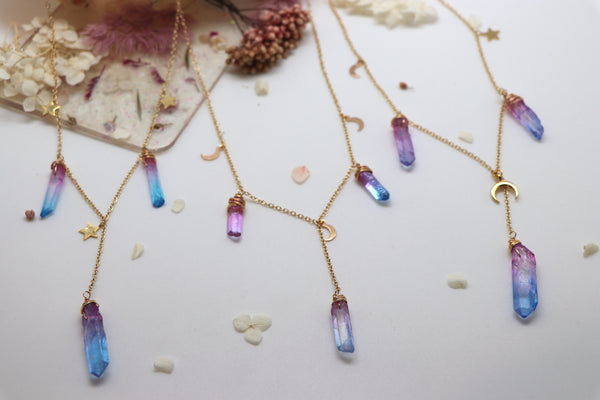 Celestial Rainbow Drops Necklace