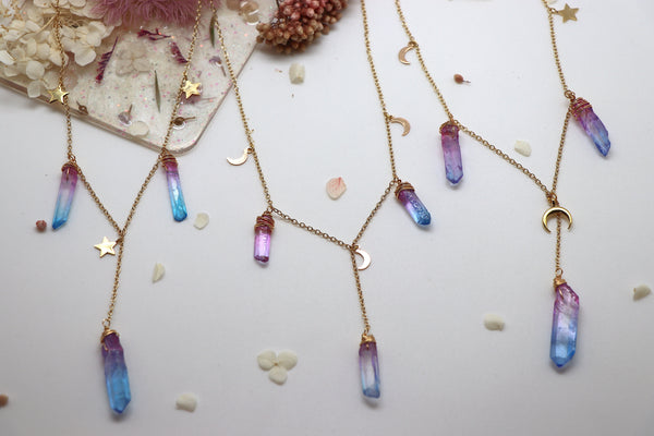 Celestial Rainbow Drops Necklace