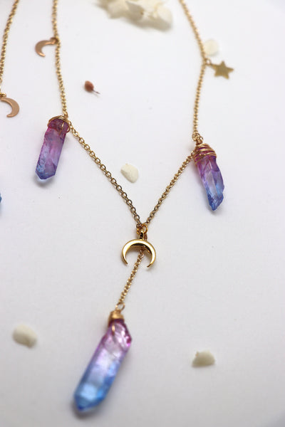 Celestial Rainbow Drops Necklace