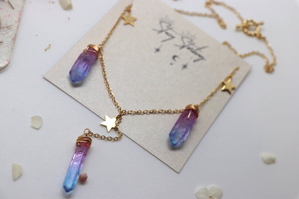 Celestial Rainbow Drops Necklace