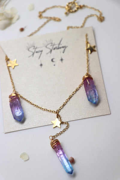 Celestial Rainbow Drops Necklace