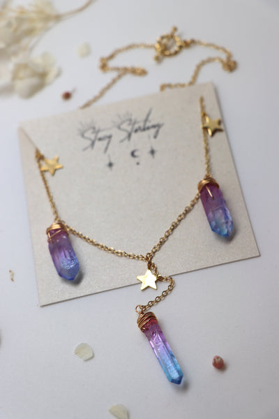 Celestial Rainbow Drops Necklace